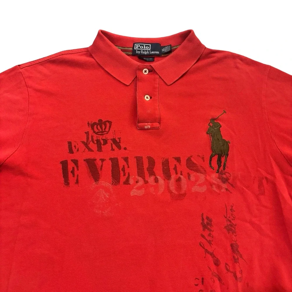 Polo‎ Ralph Lauren Mens Red Everest Expedition Big Pony Custom Fit Polo Shirt XL